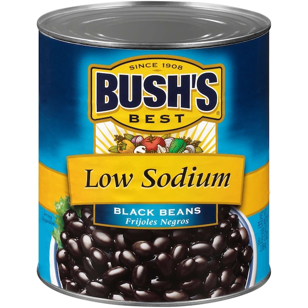 Los Mejores Frijoles Negros Bajos en Sodio de Bush #10 Lata, Paquete de 6 - 01885