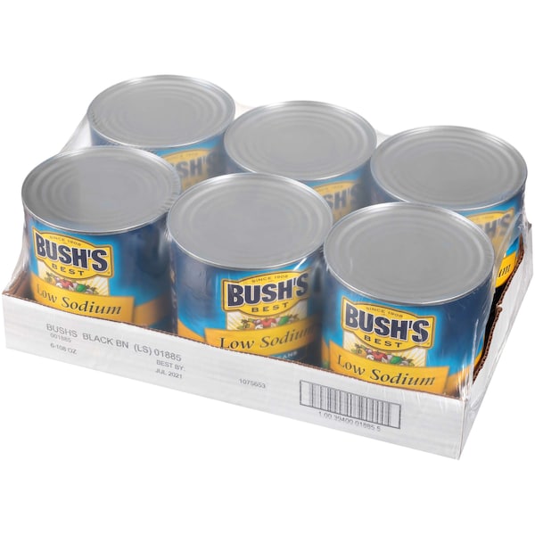 Los Mejores Frijoles Negros Bajos en Sodio de Bush #10 Lata, Paquete de 6 - 01885