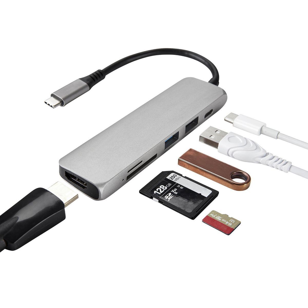 Concentrador USB-C de 6 en 1 Armstrong con puerto HDMI - 58037