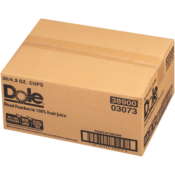 Dole Dole Durazno en Trozos Kosher en Jugo 4 oz. Taza, Paquete 36 - 03073