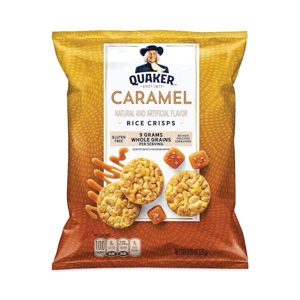 Quaker Rice Crisps, Caramelo, Bolsa de 0.67 oz, 60PK - 43381