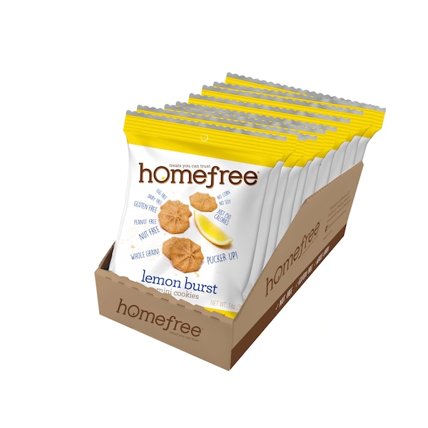 Galletas mini de limón Homefree en caja lista para llevar individual de 1 oz., paquete de 10 - LGFMLC10