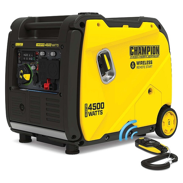 Champion Power Equipment Portable Generator, Gasoline, Electric, Recoil, Wireless Remote Start, 120V AC - 201184