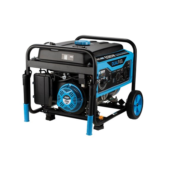 Pulsar Portable Generator, Gasoline/Liquid Propane, 5,300 W/4,750 W Rated, 6,850 W/5,922 W Surge, 45.83 A - PG6580BCO
