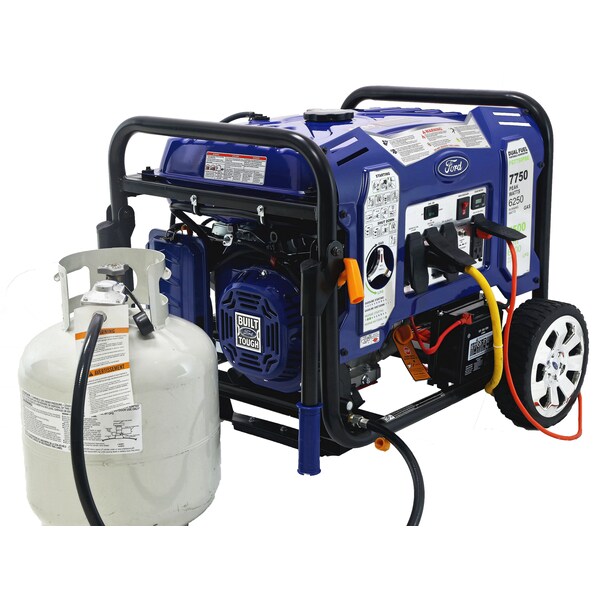 Ford Portable Generator, Gasoline/Liquid Propane, 6,250 W/6,000 W Rated, 7,750 W/7,450 W Surge - FG7750PBE