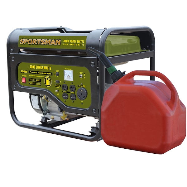 Sportsman Portable Generator, Gasoline, 3,500 W Rated, 4,000 W Surge, Recoil Start, 120V AC, 15 A - GEN4000