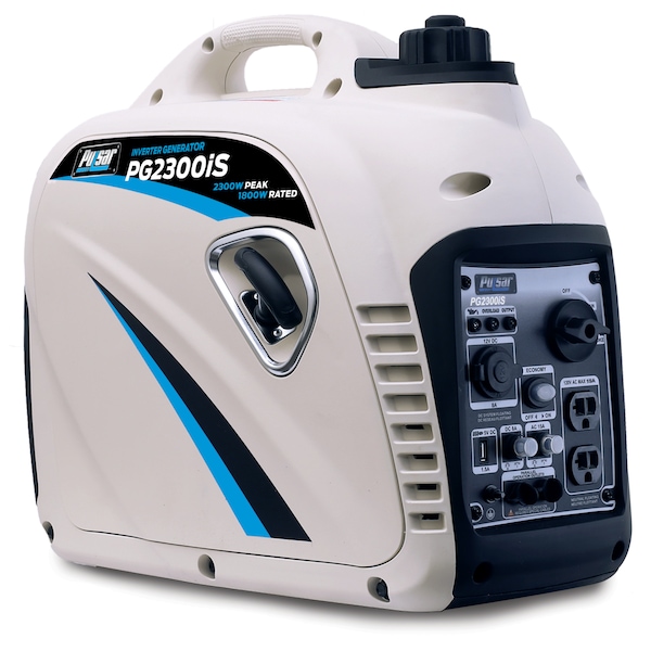 Pulsar Portable Generator, Gasoline, 1,800 W Rated, 2,300 W Surge, Recoil Start, 120V AC, 13.3 A - PG2300iS