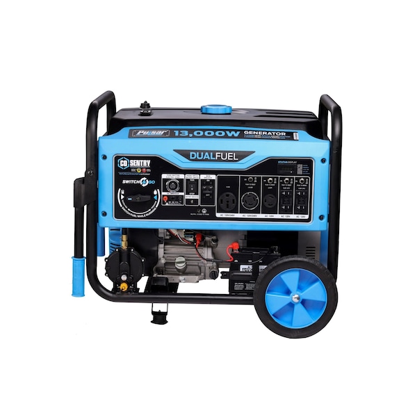 Pulsar Portable Generator, Gasoline/Liquid Propane, 10,200 W/9,200 W Rated, 13,000 W/11,500 W Surge, 85 A - PG13000BRCO
