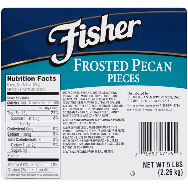 Piezas de pacana escarchada Fisher Fisher de 5 libras - 70555