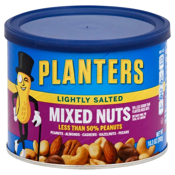 Planters Nueces Mixtas Ligeramente Saladas 10.3 oz. lata, paquete de 12 - 10029000016696