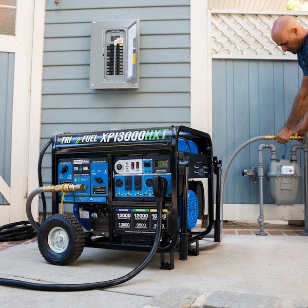 Duromax Portable Generator, Gasoline/Liquid Propane/Natural Gas, 10,500 W/9,500 W/8,500 W Rated - XP13000HXT