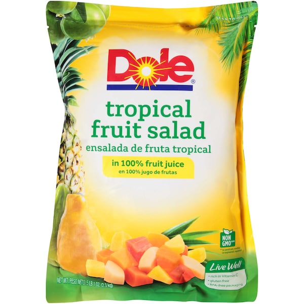 Dole Dole En Ensalada de Frutas Tropicales con Jugo de Frutas 81 oz. Bolsa, Pq6 - 09097