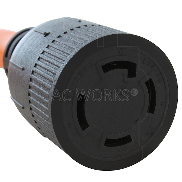 Ac Works 1.5FT 50A 14-50 Piggy-Back Plug with L14-30R Connector Adapter Cord - PB1450L1430