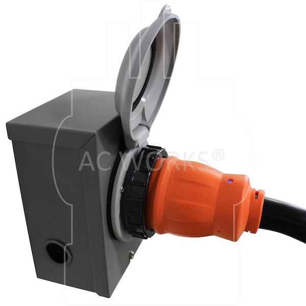 Ac Works 50ft 50A Generator Transfer Switch Power Cord With Power Indicator - TE1450-050