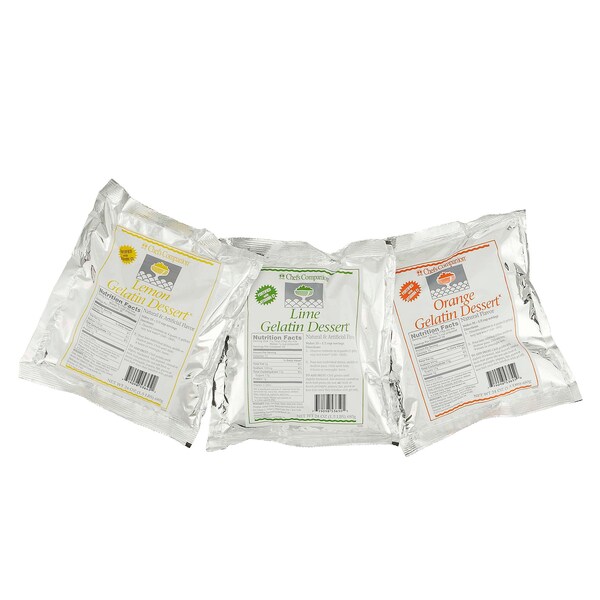 Compañero de Cocina de Chefs: Gelatina Variada de Cítricos 4 Limón, 4 Lima y 4 Naranja de 24 oz., Paquete de 12 - 53628