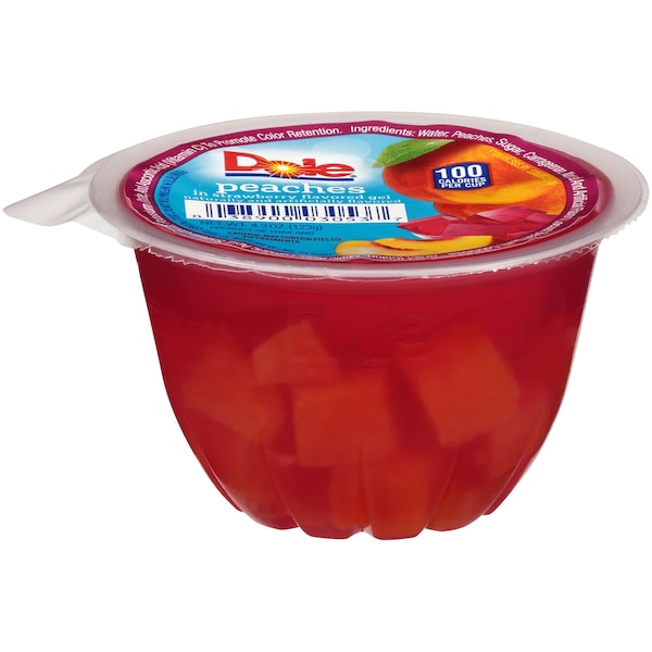 Durazno Dole en Gel de Fresa 4.3 oz. Tazón de Plástico, Paquete de 36 - 03053
