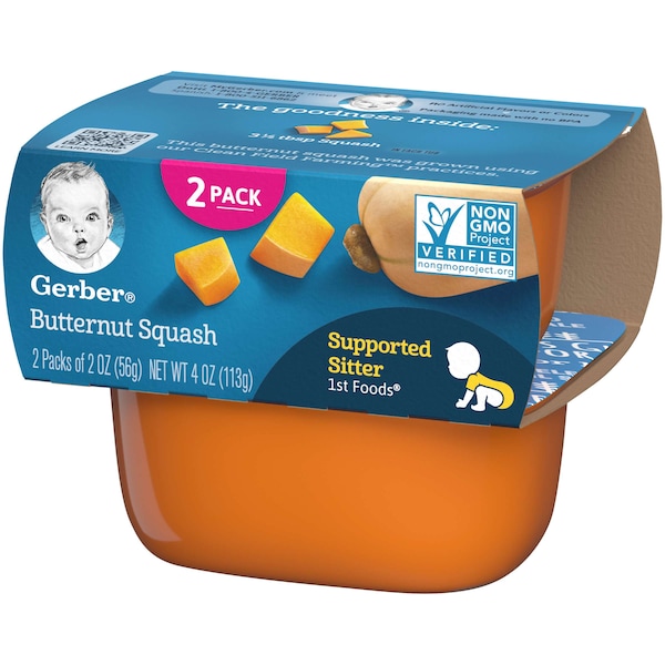 Alimento Gerber Gerber 1st Foods Butternut Squash Paquete múltiple de 4 oz. Tinas, paquete de 8 - 00015000910341U