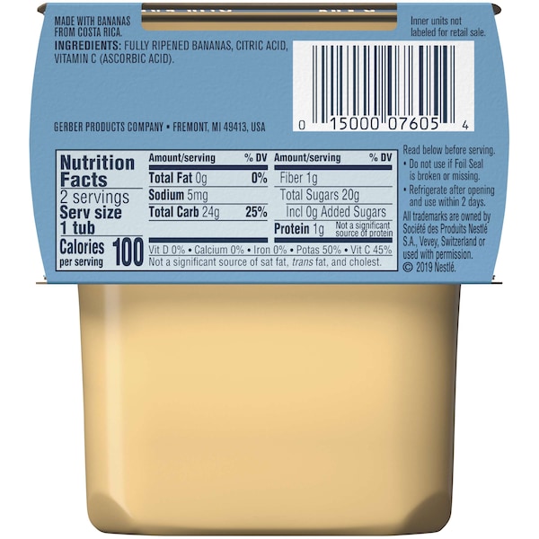 Alimento para bebé de plátano Kosher de Gerber 2nd Foods 4 oz., paquete de 16 - 00015000076559