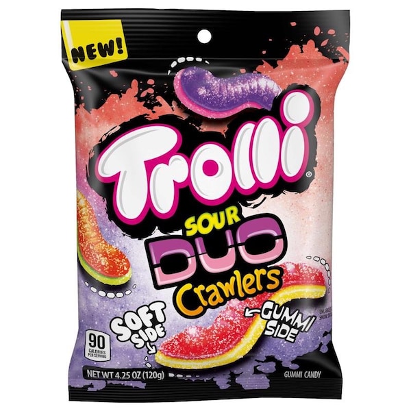 Trolly Sour Duo Crawlers Dulces de goma 4.25 oz, paquete de 12 - 07815