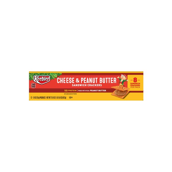 Galletas Keebler de Queso y Mantequilla de Cacahuate 1.8 oz. Paquete, PK144 - 3010021164