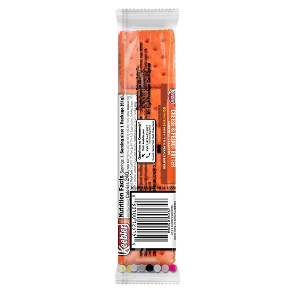 Galletas Keebler de Queso y Mantequilla de Cacahuate 1.8 oz. Paquete, PK144 - 3010021164