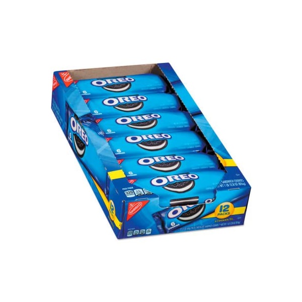 Galletas Oreo de Nabisco en paquetes individuales, chocolate, 2.4 oz por paquete, 6 galletas por paquete, caja de 12 paquetes - 440000470000