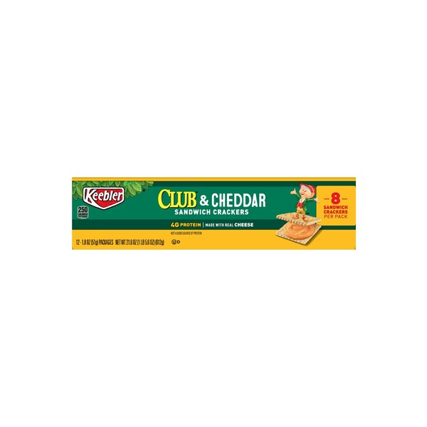 Keebler Keebler Club Kings Blend Cheddar Cracker 1.8 oz. Paquete, PK144 - 3010021161

El título en español sería: Keebler Keebler Club Kings Blend Galleta de Cheddar 1.8 oz. Paquete, PK144 - 3010021161