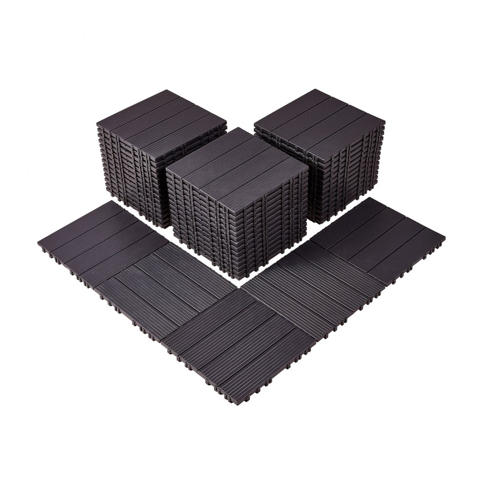 VEVOR Interlocking Deck Tiles 54 Pack 12"x12" Waterproof for Porch Dark Brown - HDDBSL4TBTSZUY2L8V0