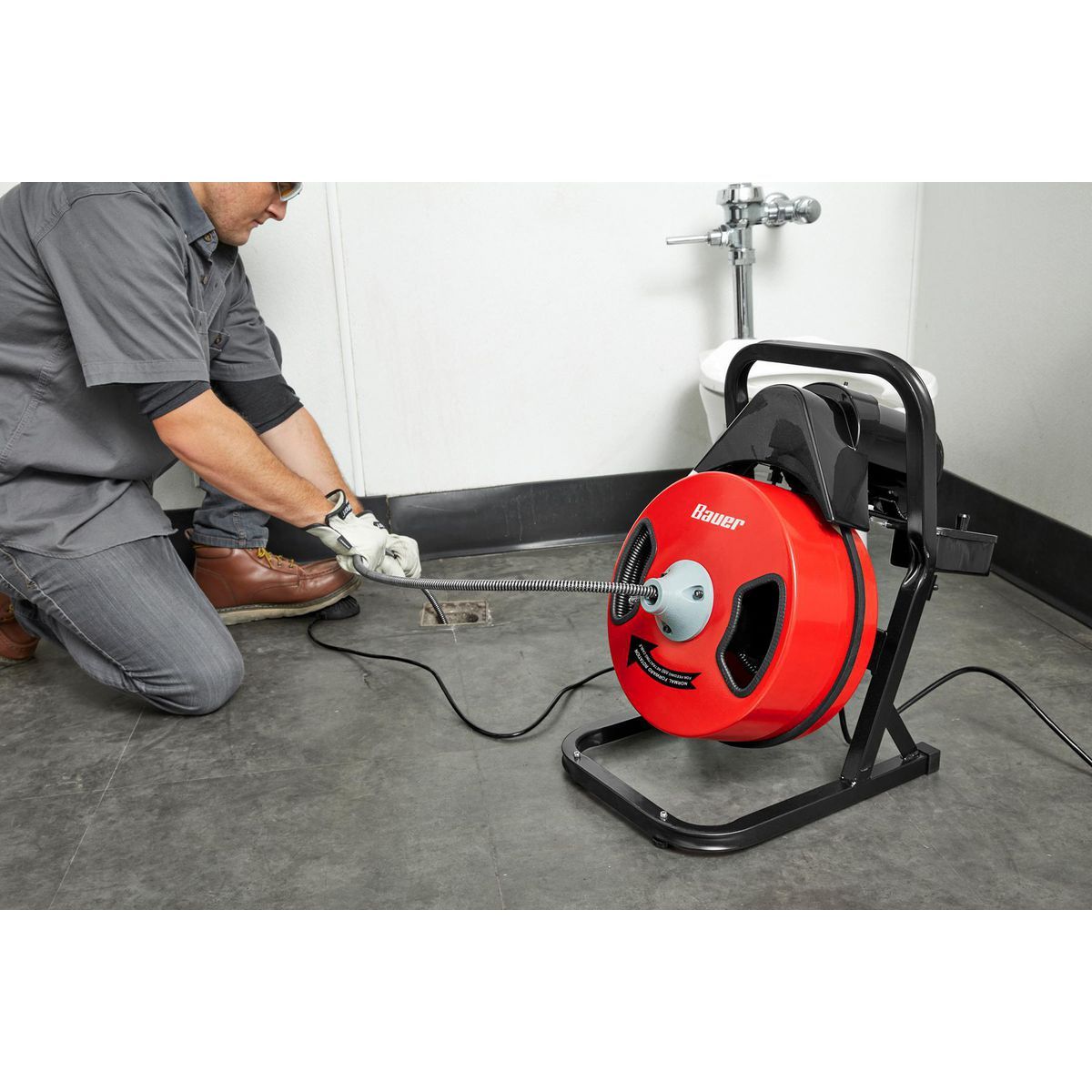 Máquina manual para limpieza de drenajes Bauer de 1/2 pulg. x 50 pies - 59534