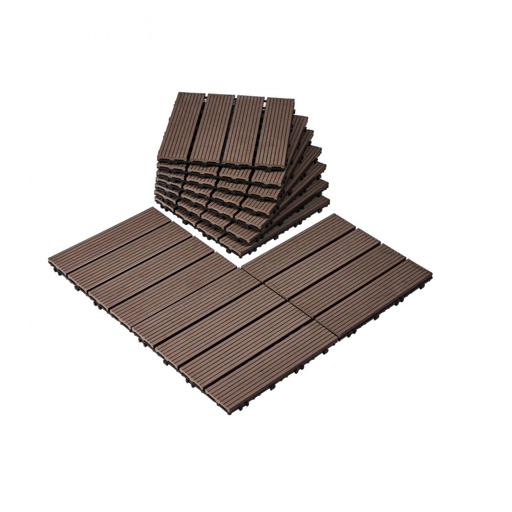 VEVOR Interlocking Deck Tiles Plastic Wood 10 Pack 12"x12" Waterproof for Porch - HDDBSM4TBTSZTBIKVV0