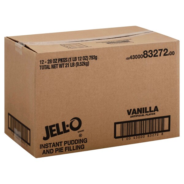Gelatina Jell-O Instantánea sabor vainilla 1.75 libras, paquete de 12 - 10043000832728