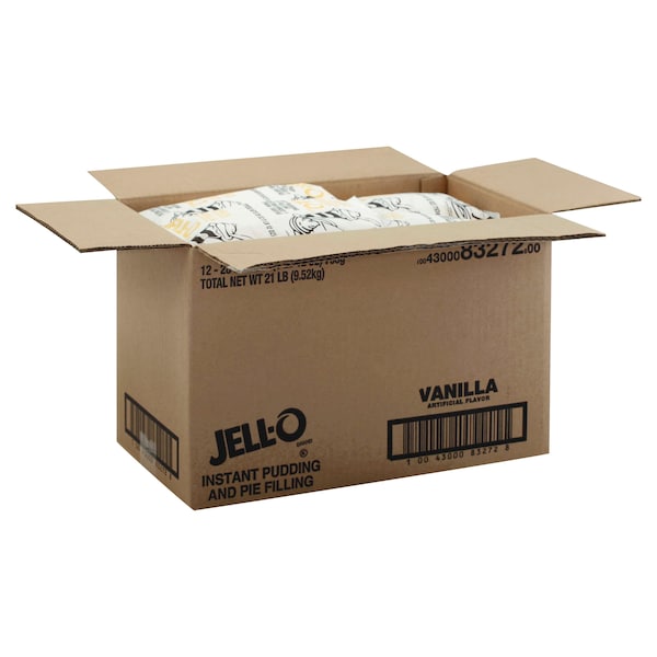 Gelatina Jell-O Instantánea sabor vainilla 1.75 libras, paquete de 12 - 10043000832728