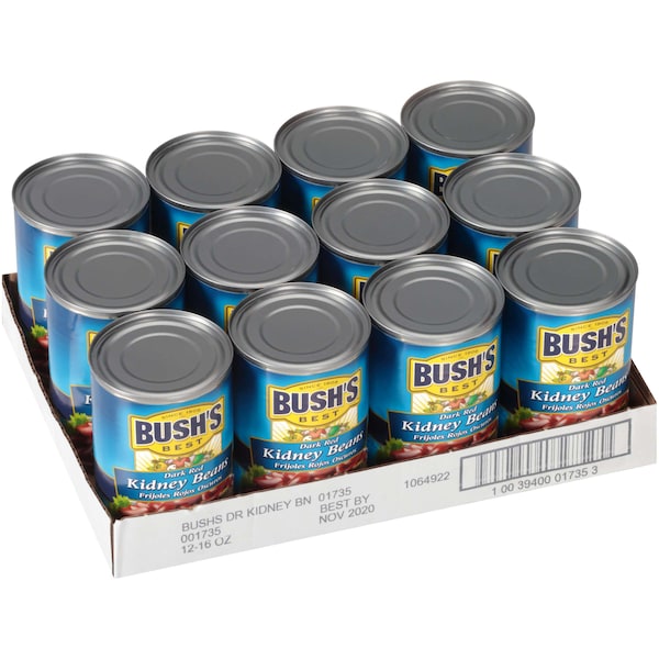 Bush's Best Frijoles Rojos Oscuros Kidney 16 oz., Paq12 - 01735