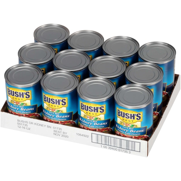 Bush's Best Frijoles Rojos Oscuros Kidney 16 oz., Paq12 - 01735