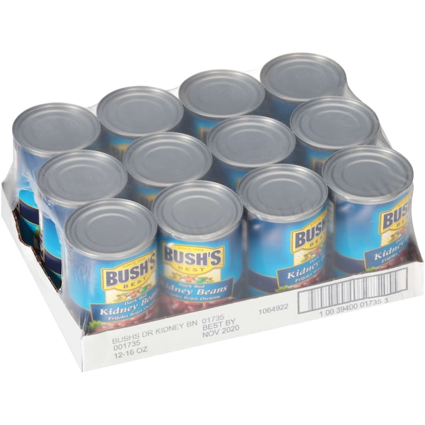 Bush's Best Frijoles Rojos Oscuros Kidney 16 oz., Paq12 - 01735