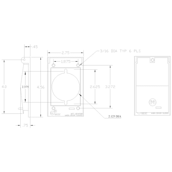 Mulberry Electrical Box Cover, Outlet Box Type, 1 Gang, Rectangular, Aluminum, Duplex Receptacle Cover - 30535