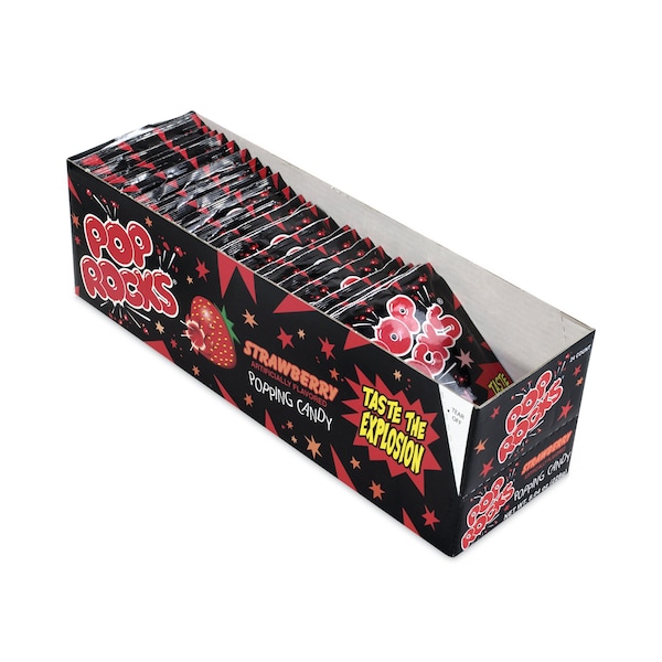 Caramelo de azúcar Pop Rocks, Fresa, Bolsas de 0.33 oz, Paquete de 24, 24 Paquetes - 823171