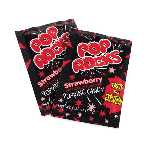 Caramelo de azúcar Pop Rocks, Fresa, Bolsas de 0.33 oz, Paquete de 24, 24 Paquetes - 823171