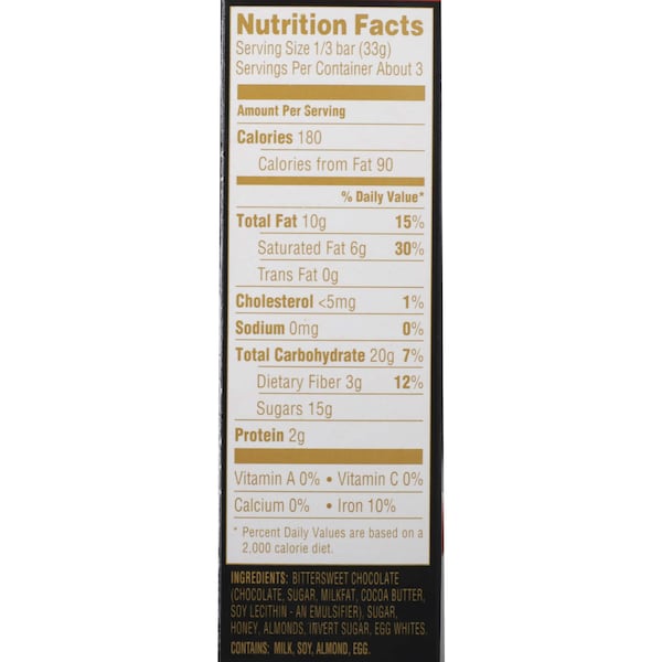 Barra de Chocolate Oscuro Toblerone de 3.52 oz, PK80 - 545
