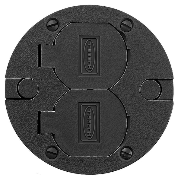 Hubbell Wiring Device-Kellems Electrical Box Cover, Round, Non-Metallic, Furniture Feed Cover - PFBRCBLA
