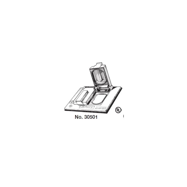 Mulberry Electrical Box Cover, Outlet Box Type, 1 Gang, Rectangular, Die-Cast Zinc, Duplex Receptacle Cover - 30501Z