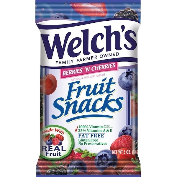 Botana de frutas Welchs PIM05092, sabor mora, arándano, cereza, cereza oscura, frambuesa, fresa - 653509.