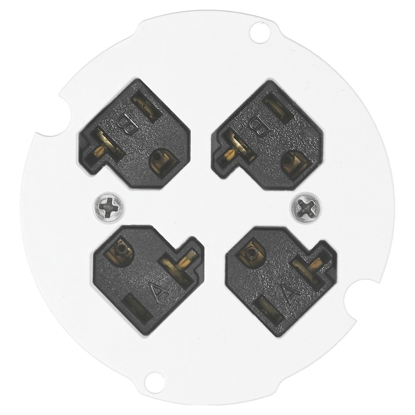 Hubbell Wiring Device-Kellems 4" Series, Sub Plate, Quad 20A 125V Receptacle - S1R4SPQUAD