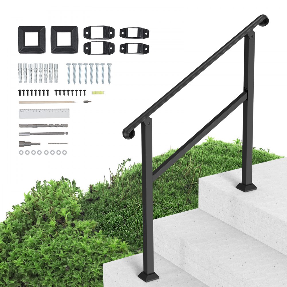 VEVOR 2-3 Step Handrails for Outdoor Steps for Seniors Porch Deck Post - KDJSLZFSHSZW9HILGV0