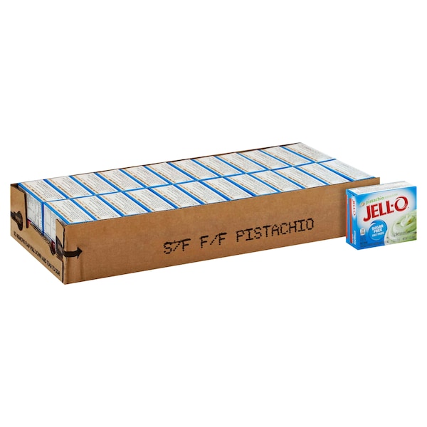 Pudín instantáneo sin azúcar y sin grasa de pistache Jell-O 1 oz., paquete de 24 - 10043000205553