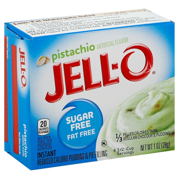 Pudín instantáneo sin azúcar y sin grasa de pistache Jell-O 1 oz., paquete de 24 - 10043000205553