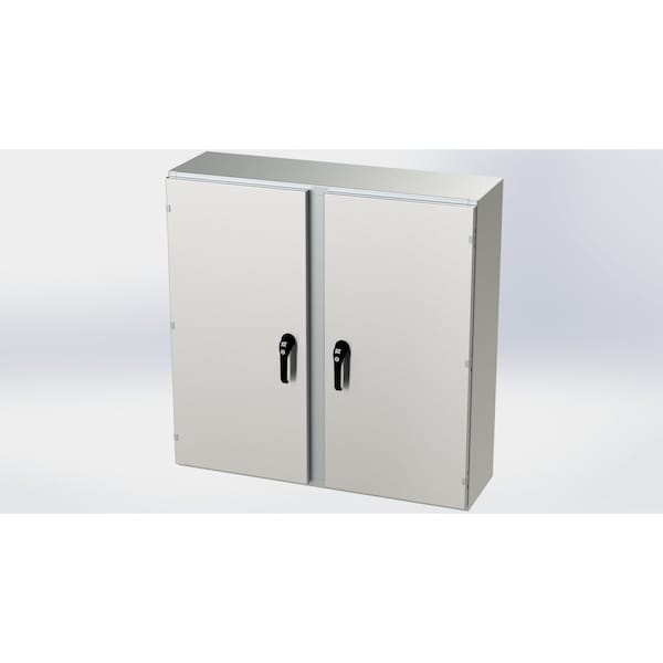 Saginaw Control & Engineering 304 Stainless Steel Electrical Enclosures, 42 in H, 12 in D, 42 in W, NEMA 3R, 4, 4X, 12, 13 - SCE-42EL4212SSWFLP