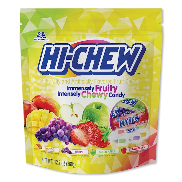 Caramelos Hi-Chew de Frutas, Bolsa de Pie Original, 12.7 oz, paquete de 6 bolsas, 6PK - MOR00837