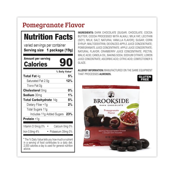 Chocolate negro con frutas Brookside, Arándano Açaí y Granada, PK30, 30PK - 38932