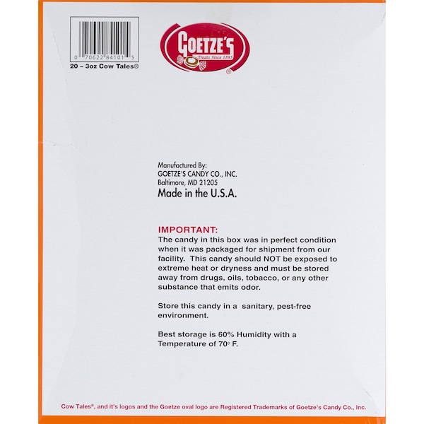 Caramelos Goetzes Candy Goetzes Candy Cow Tales Caramelo Caramelo 3 oz - 84141